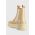 Gant ghete chelsea de piele Monthike femei, culoarea bej, cu toc plat