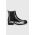 Love Moschino ghete chelsea de piele femei, culoarea negru, cu toc plat