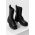 Answear Lab bocanci de piele femei, culoarea negru, cu toc plat