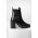Answear Lab ghete chelsea de piele femei, culoarea negru, cu toc drept
