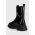 GOE cizme de piele femei, culoarea negru, cu toc plat
