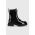 GOE cizme de piele femei, culoarea negru, cu toc plat