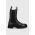 Gant ghete chelsea de piele Monthike femei, culoarea negru, cu platforma