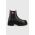 Tommy Jeans ghete chelsea de piele Tommy Jeans Piping Chelsea femei, culoarea negru, cu toc plat