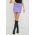 Remain fusta culoarea violet, mini, drept
