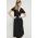 Protest rochie culoarea negru, midi, evazati