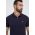 Gant polo de bumbac culoarea albastru marin, neted