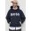 BOSS hanorac de bumbac bărbați, culoarea bleumarin, cu glugă, imprimeu 50496661