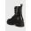Tommy Jeans bocanci de piele TJW FOXING LACE UP femei, culoarea negru, cu toc plat, EN0EN02217