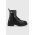 Tommy Jeans bocanci de piele TJW FOXING LACE UP femei, culoarea negru, cu toc plat, EN0EN02217