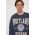 Hollister Co. bluza barbati, culoarea albastru marin, cu imprimeu
