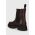Charles Footwear ghete chelsea de piele Julie femei, culoarea maro, cu toc plat, izolare usoara, Julie.Boots.Dark.Brown