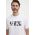 Armani Exchange tricou din bumbac culoarea alb, cu imprimeu
