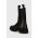 Gant ghete chelsea de piele Monthike femei, culoarea negru, cu toc plat, 27551356.G00