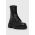 Answear Lab bocanci de piele femei, culoarea negru, cu platforma