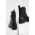Answear Lab bocanci de piele femei, culoarea negru, cu toc plat