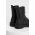 Answear Lab bocanci de piele femei, culoarea negru, cu toc plat