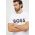 BOSS Green tricou bărbați, culoarea alb, cu imprimeu 50506363