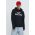 Hollister Co. bluza barbati, culoarea negru, cu glugă, cu imprimeu