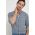 Armani Exchange camasa barbati, culoarea albastru marin, cu guler stand-up, regular
