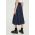 BA&SH fusta jeans culoarea albastru marin, midi, evazati