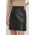 Bruuns Bazaar fusta de piele culoarea negru, mini, creion