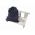 Set paturica + perna + rucsac SomnArt, cu broderie, din in, Albastru