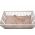 Set lenjerie patut bebe, bumbac (cearceaf pat 60x120, cearceaf pilota 80x110, fata perna 35x50), brodata, cu volan, ROZ