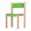 Scaun lemn gradinita Bambi, H35, verde