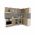 Set Bucatarie Colt Karo V34, Lemn Natural/Alb, Blat Thermo 28 mm, L 240 x 140 cm