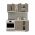 Set Bucatarie Karo V7, Stejar Sonoma Inchis/Alb, Blat Thermo 28 mm, L 160 cm