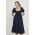 Answear Lab rochie jeans culoarea albastru marin, midi, evazati