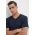 Sisley tricou din bumbac barbati, culoarea albastru marin, neted