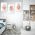 Set 3 tablouri Boho flori forme abstracte - Dimensiune multicanvas: 3 tablouri 30x45 cm