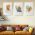 Set 3 tablouri Boho frunze forme abstracte - Dimensiune multicanvas: 3 tablouri 60x90 cm