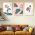 Set 3 tablouri Boho minimalism flori ciuperci frunze - Dimensiune multicanvas: 3 tablouri 50x70 cm