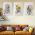 Set 3 tablouri Boho minimalism frunze - Dimensiune multicanvas: 3 tablouri 40x60 cm