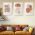 Set 3 tablouri Boho minimalism frunze Monstera - Dimensiune multicanvas: 3 tablouri 50x70 cm