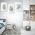 Set 3 tablouri Boho minimalism frunze flori - Dimensiune multicanvas: 3 tablouri 50x70 cm