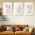 Set 3 tablouri Boho minimalism frunze flori variate - Dimensiune multicanvas: 3 tablouri 30x45 cm