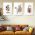 Set 3 tablouri Boho frunze profil femeie cu flori - Dimensiune multicanvas: 3 tablouri 40x60 cm