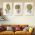 Set 3 tablouri Boho minimalism frunze variate - Dimensiune multicanvas: 3 tablouri 40x60 cm