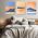 Set 3 tablouri Boho minimalism peisaj marin - Dimensiune multicanvas: 3 tablouri 30x45 cm