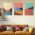 Set 3 tablouri Boho minimalism peisaj munte apa - Dimensiune multicanvas: 3 tablouri 30x45 cm