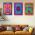 Set 3 tablouri postere muzica anii 70 Love&#038;Peace - Dimensiune multicanvas: 3 tablouri 30x45 cm