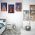 Set 3 tablouri postere muzica psihedelica stil anii 70 - Dimensiune multicanvas: 3 tablouri 80x120 cm