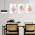 Set 3 tablouri Boho flori forme abstracte - Dimensiune multicanvas: 3 tablouri 30x45 cm