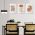 Set 3 tablouri Boho minimalism frunze Monstera - Dimensiune multicanvas: 3 tablouri 50x70 cm