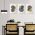 Set 3 tablouri Boho minimalism frunze profil femeie - Dimensiune multicanvas: 3 tablouri 60x90 cm