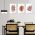 Set 3 tablouri Boho minimalism frunze variate - Dimensiune multicanvas: 3 tablouri 30x45 cm